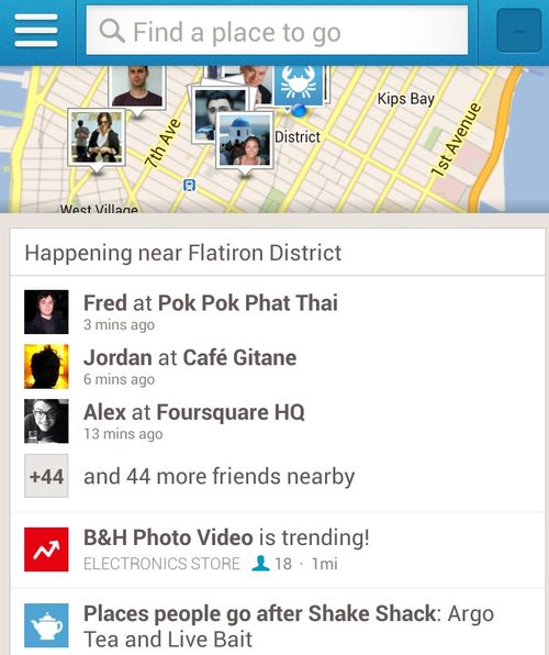 Foursquare places to go next