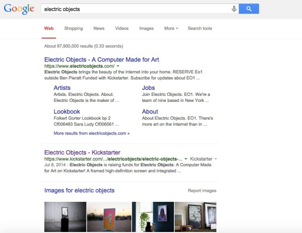 electric objects serp