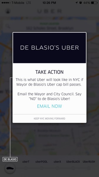 de blasio's uber